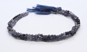 Cuentas redondas facetadas de iolita natural de 4-5 mm, cuentas redondas de piedra preciosa de iolita, iolita natural con tonalidades para la fabricación de joyería al por mayor. - Product Image 6