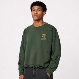 <b>Top</b> Trending Unique Style Men <b>Distress</b> Sweatshirt 100% Cotton Winter Streetwear Quick Dry Breathable for Sale Hot Selling Bulk - Product Image 6