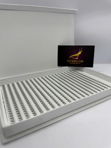 Extensiones de Pestañas Individuales Hechas a Mano, Premade Fans, Volumen Ruso, Base Corta, Bandeja Mega XL XXL de 12/16 Filas - Product Image 4