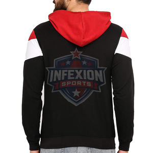 Sweat-shirt à capuche pour homme, coupe classique, décontracté, avec poche, en polyester tricoté, color block, pour l'automne - Product Image 5