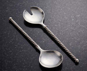 Antique Twist Stainless Steel Salad Server Mirror Finish Rope Handle Handcrafted For Restaurants Hotel And Resort - Product Image 1
