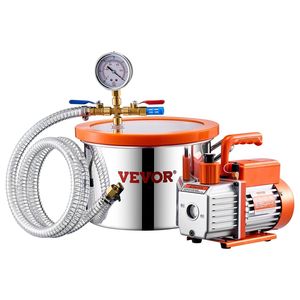 Camera a Vuoto Monostadio da 1,5 Galloni con Pompa da 3,5 CFM, Kit con Vaso a Pressione in Acciaio Inossidabile per Degassaggio, Durevole ed Efficiente - Product Image 1