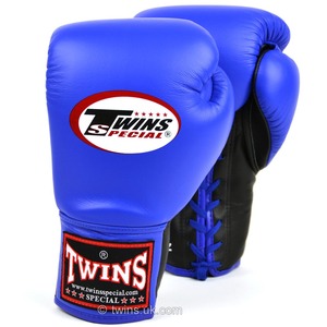Guantes de Boxeo Gemelos Azules y Negros de Alta Calidad, 100% Cuero Genuino, Equipo de Entrenamiento, Sparring, MMA, Kickboxing - Product Image 2