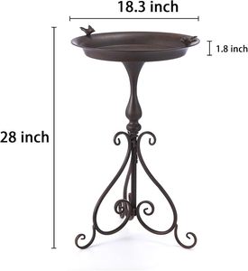Baño para pájaros decorativo de hierro, el más vendido, para jardín, patio exterior, estación de alimentación y bebedero para pájaros. - Product Image 2