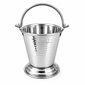 Ensemble de service commercial en acier inoxydable martelé pour curry, comprenant mini seau Balti, poêle Karahi et bol Handi, vaisselle de restaurant - Product Image 4