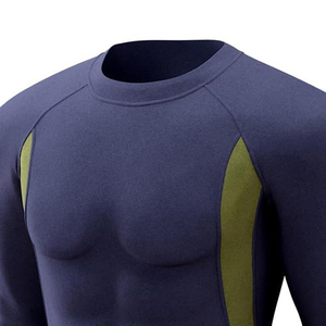 Nouvel ensemble de rashguard de compression confortable à manches longues et respirant pour hommes, grande taille, design simple, pour le sport et le fitness - Product Image 4