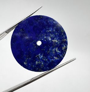 Esfera Plana de Lapislázuli Azul Natural de 24 mm, Accesorios de Reloj de Piedras Preciosas de Excelente Calidad, Orificio Central de 2 mm, Sin Perforación - Product Image 1