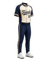 Ensemble de maillot et pantalon de baseball pour homme à manches courtes, imprimé avec le nom de l'équipe, respirant, écologique, léger, antibactérien