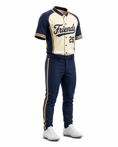 <b>Baseball</b> Uniform Men's Short Sleeve Jersey Pants Set Team Name Print Breathable Polyester All Seasons Apparel - Product Image 4