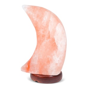 Wholesale Custom Carved Himalayan Pink Salt Crescent Moon Lamp B2B Export Quality - Product Image 1