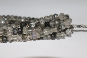 Wholesale 6-7mm Black Rutile Faceted Rondelle Shape Beads 14 Inches Natural Gemstone for Jewelry Making - Product Image 4