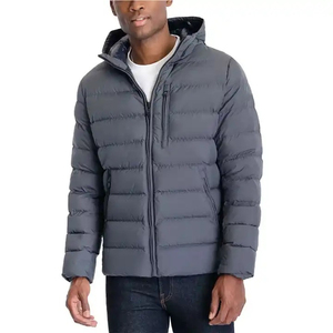 Custom Logo Waterproof Eco-Friendly Reversible Thick Puffer <b>Jacket</b> <b>Men's</b> Winter Plus Size Hooded Zipper Casual Style - Product Image 1