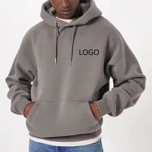 Sweat à capuche unisexe surdimensionné style streetwear, prix OEM abordable, pour l'automne, avec logo personnalisé imprimé, respirant, en molleton 100% coton - Product Image 1