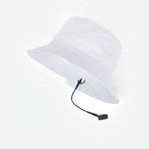 Wholesale White <b>Bucket</b> <b>Hat</b> Solid Color Cotton Unisex Casual Spring Summer Outdoor Wear 56-58CM - Product Image 3