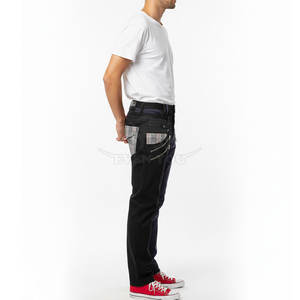 Pantalones de mezclilla modernos para hombre con doble cintura, cinturilla en capas, tendencia de ajuste holgado, moda urbana, pantalones casuales, venta al por mayor, exportación - Product Image 2
