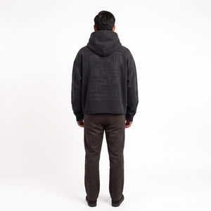 Custom <b>Men's</b> Heavyweight Oversized <b>Half</b> <b>Zip</b> Fleece Winter Hoodie Vintage Wash Drop Shoulder Raw Hem Streetwear Pullover 100% - Product Image 2