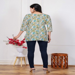 Women Rayon Green Printed Kurti Top Ethnic <b>Tunic</b> Casual Wear Kurti - Product Image 2
