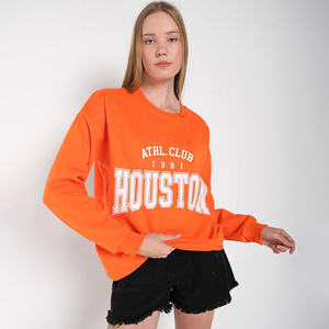 Women's Custom Mockneck Sweatshirt for Fitness Clubs College Teams University Groups Sorority Greek <b>Letter</b> <b>Applique</b> Design - Product Image 3