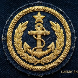 Parche bordado a mano personalizado con hilo de oro, anclas cruzadas y corona, insignia cuadrada para blazer de uniforme, emblema para accesorios de club. - Product Image 6