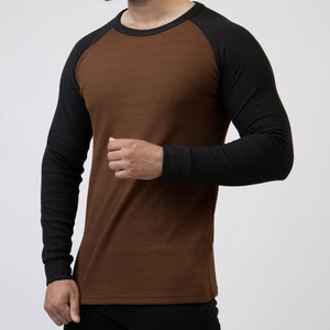 T-shirts décontractés pour hommes à prix d'usine, couleur unie, manches longues, à vendre - Product Image 2
