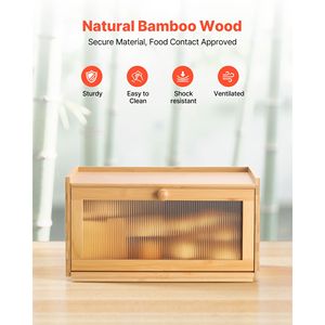 Contenitore per Pane in Bambù di Grande Capacità, Organizzatore da Cucina, Portapane in Legno Stile Rustico per Pane Fatto in Casa - Product Image 5