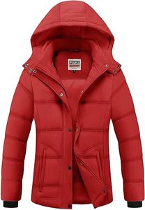 Abrigo Largo Acolchado de Invierno para Mujer con Capucha de Piel, Cierre de Cremallera, Manga Larga, Relleno Grueso de Poliéster, Color Sólido - Product Image 3