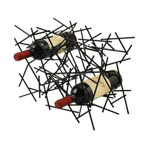 Dekoratif Metal şarap tutucu raf siyah toz kaplama bitirme tel tasarım mükemmel kalite şişe tutucu için