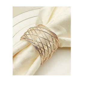 <b>Wedding</b> Dinner Table Top Decoration Embossed Design Rounded Napkin Ring Brass Metal Antique Finishing <b>Tissue</b> Holder Ring - Product Image 1