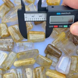 Vente en gros de cristaux naturels très demandés, pierres de guérison, tranches de quartz rutile doré en forme libre pour la fabrication de bijoux - Product Image 4