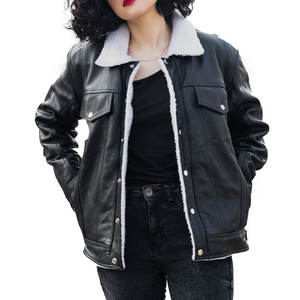 เสื้อแจ็คเก็ตหนังแกะสำหรับผู้หญิง เสื้อคลุมกันหนาว ระบายอากาศได้ดี เป็นมิตรกับสิ่งแวดล้อม เหมาะสำหรับการเดินทางในฤดูหนาวและการสวมใส่ในชีวิตประจำวัน - Product Image 1