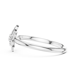 Anillo solitario de oro amarillo macizo de 14k para mujer con diamante de corte redondo minimalista en forma de flor de loto, ideal para regalo de compromiso, aniversario o boda. - Product Image 5