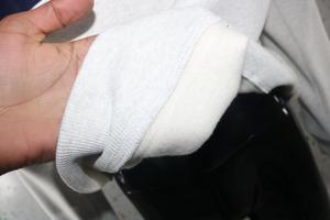 Sweat-shirt à col montant gris cendré BEARS, 100% bleu, broderie appliquée, col large, URBAN PRODUCTIONS - Product Image 6