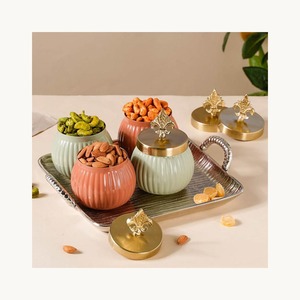 Handmade Metal Dry Fruits <b>Box</b> Set With Tray Stylish Customized Premium <b>Storage</b> Organizer For Nuts Dates Chocolates Use - Product Image 6