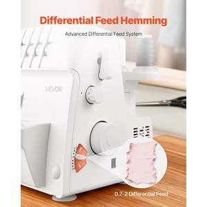 2-3-4 <b>Thread</b> Capability Serger <b>Overlock</b> Sewing Machine 1250 Stitches Per Minute 0.7-2 Adjustable Differential Feed Free Arm LED - Product Image 3