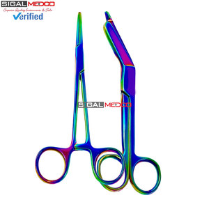 Tijeras de vendaje Lister de titanio color arcoíris de 7.25 pulgadas + tijeras quirúrgicas hemostáticas EMT para traumatismos con hoja recta de acero inoxidable - Product Image 4