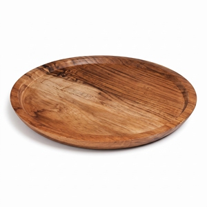 Plateau rond en teck massif de qualité alimentaire, fait main, ustensile de cuisine en bois, vaisselle de table balinaise haut de gamme - Product Image 1