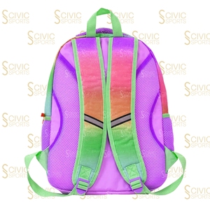 Civic Sports <b>Rainbow</b> Glitter Backpack for Girls School Fashion Softback 20-35L Waterproof Polyester Zipper Closure - Product Image 6