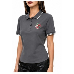 T-shirt d'été personnalisé en molleton tricoté imprimé à manches courtes pour femme, idéal pour le sport et le golf, vente en gros - Product Image 6