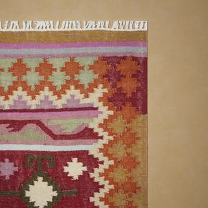 Alfombra Kilim de Lana Hecha a Mano, Tejido Plano, Abstracta, Ecológica, Antideslizante, Alfombra Tradicional para Sala de Estar y Decoración del Hogar - Product Image 3