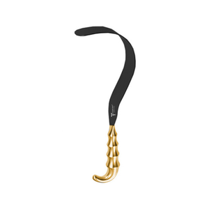 Retractor Deaver de Calidad, 4" x 9", Negro/Dorado, Empuñadura Hueca, para Cirugía Micro y Plástica, Abdominoplastia, Instrumentos Quirúrgicos de Acero Alemán - Product Image 1