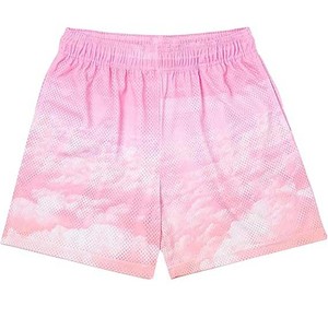 Shorts de sport pour hommes Modern Movements, bleu marine, motif étoiles, taille mi-haute, fermeture à cordon, décontracté, respirant, design rayé - Product Image 1