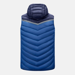 Gilet matelassé personnalisé avec logo imprimé, bleu marine, de qualité supérieure, confortable, pour l'hiver, gilets matelassés pour hommes, veste sans manches en duvet - Product Image 2