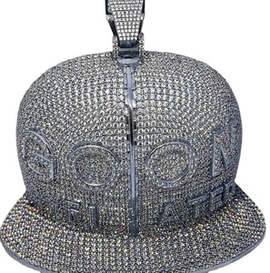 Moissanite argent Sterling personnalisé lettre nom GOON casquette pendentif HIP HOP personnalisé lettre pendentif - Product Image 1