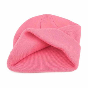 Gorro de Punto Acrílico 100% Rosa Claro, con Puño, Cálido para Invierno, Unisex, Estilo Urbano, Bordado con Logotipo Personalizado, Venta al Por Mayor - Product Image 2