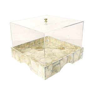 ถาดสี่เหลี่ยมฝังมุกธรรมชาติทำมือ พร้อมฝาครอบอะคริลิก ถาดโชว์ช็อกโกแลตสำหรับเทศกาลอีดและรอมฎอน ขายส่ง - Product Image 3