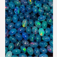 794 pièces d'opale bleue naturelle éthiopienne, cabochons ovales 6x4mm, lot de 254 carats, Iroc Sales, pierres précieuses en vrac pour la création de bijoux
