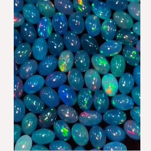 794 pièces d'opale bleue naturelle éthiopienne, cabochons ovales 6x4mm, lot de 254 carats, Iroc Sales, pierres précieuses en vrac pour la création de bijoux - Product Image 2