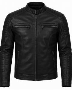 Fashionable Custom Design <b>Men's</b> Leather <b>Jacket</b> Pakistan Made Windproof Breathable Hooded Stand Front for <b>Men</b> Bikers Winter - Product Image 5