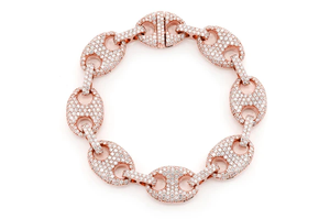 Luxury 925 Silver Diamond Chain Link <b>Bracelet</b> Round Brilliant Cut Pave Setting Geometric Unisex Everyday Wear - Product Image 1