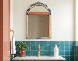 Designer <b>Arch</b> Top Mirror With Detailed Mosaic <b>Frame</b> For Wall Decor Accent Enhances Interiors With A Classic And Artistic Look - Product Image 3